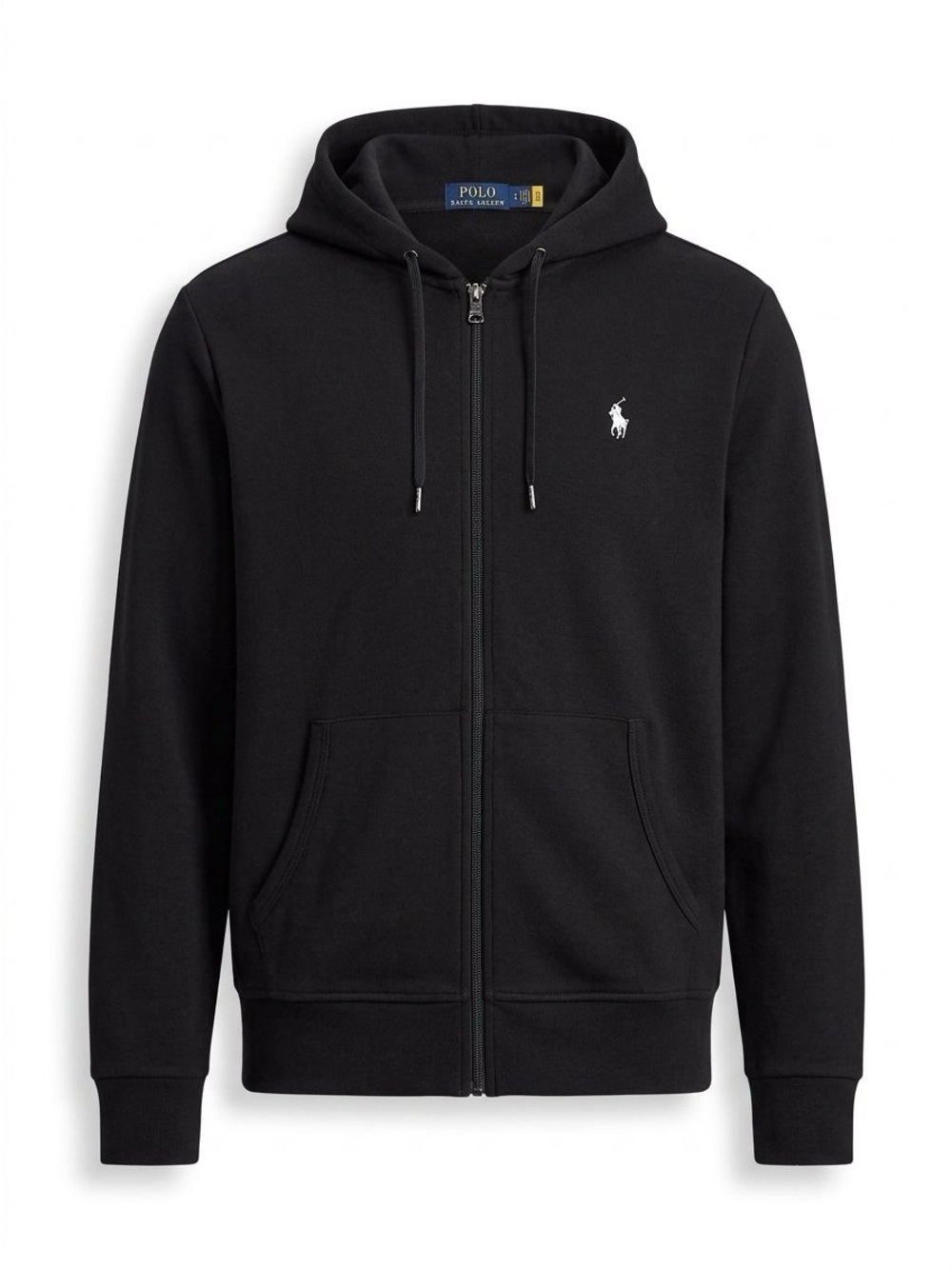 Polo by Ralph Lauren Black Zip-Up Hoodie with White Pony Men’s XL